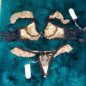 Kendra Underwire Bra and Thong Panty Set